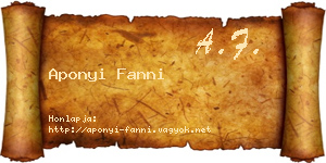 Aponyi Fanni névjegykártya