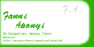 fanni aponyi business card